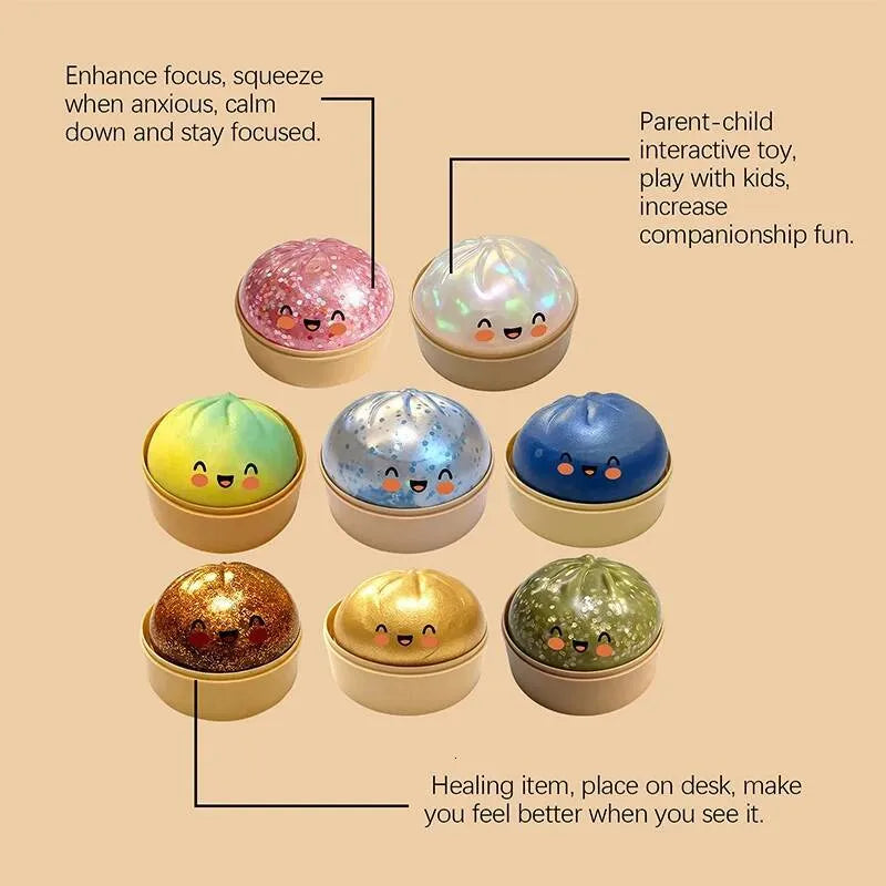 Needoh New Giant Squishys Colorful Stress Fidget Simulation Flash Dumpling Pressure Ball Slow Rebound Soft Pinch Toys
