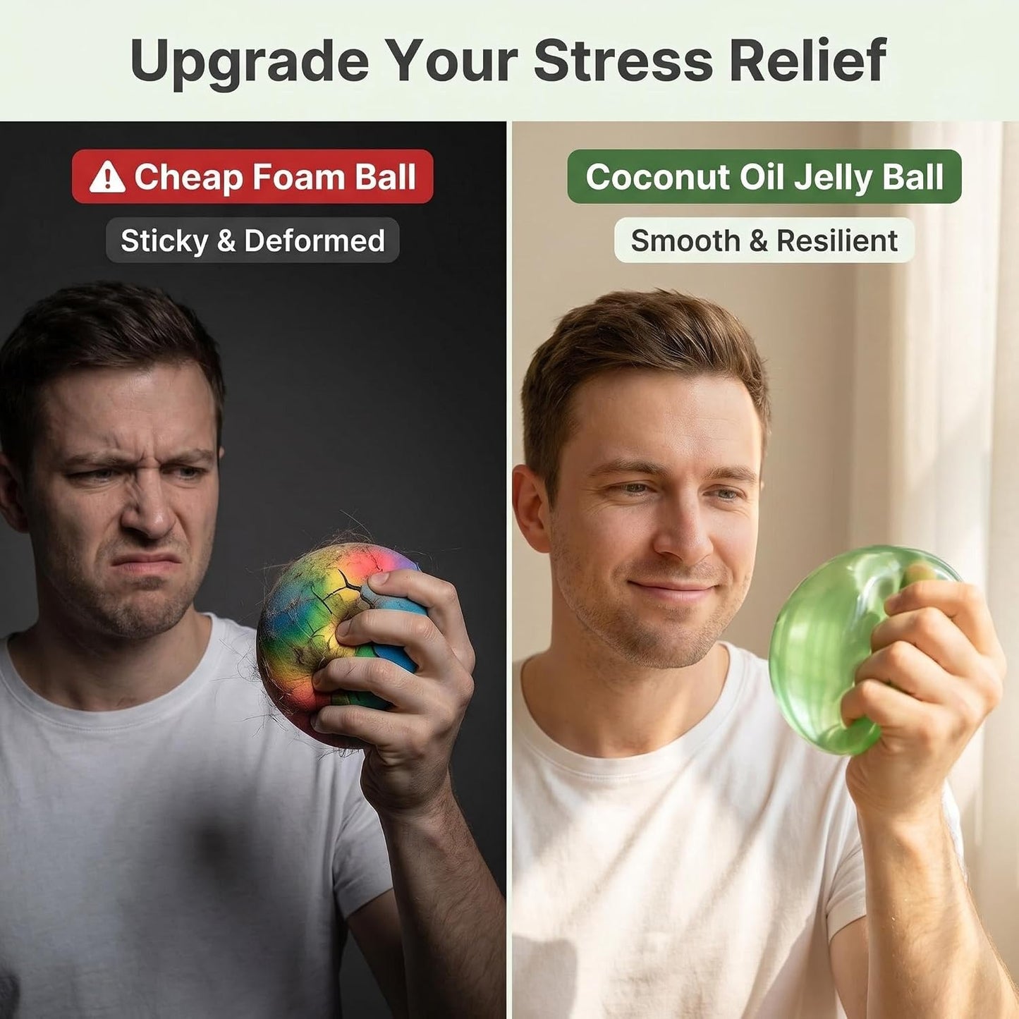 Coconut Oil Squishy for Stress Relief,Squishies Stress Balls for Adults Kid | Purple Slow Rising Squeeze Toys,Clear Jelly Texture,Soft Non-Sticky,Sensory Fidget Toys for Work Study Travel Relaxation