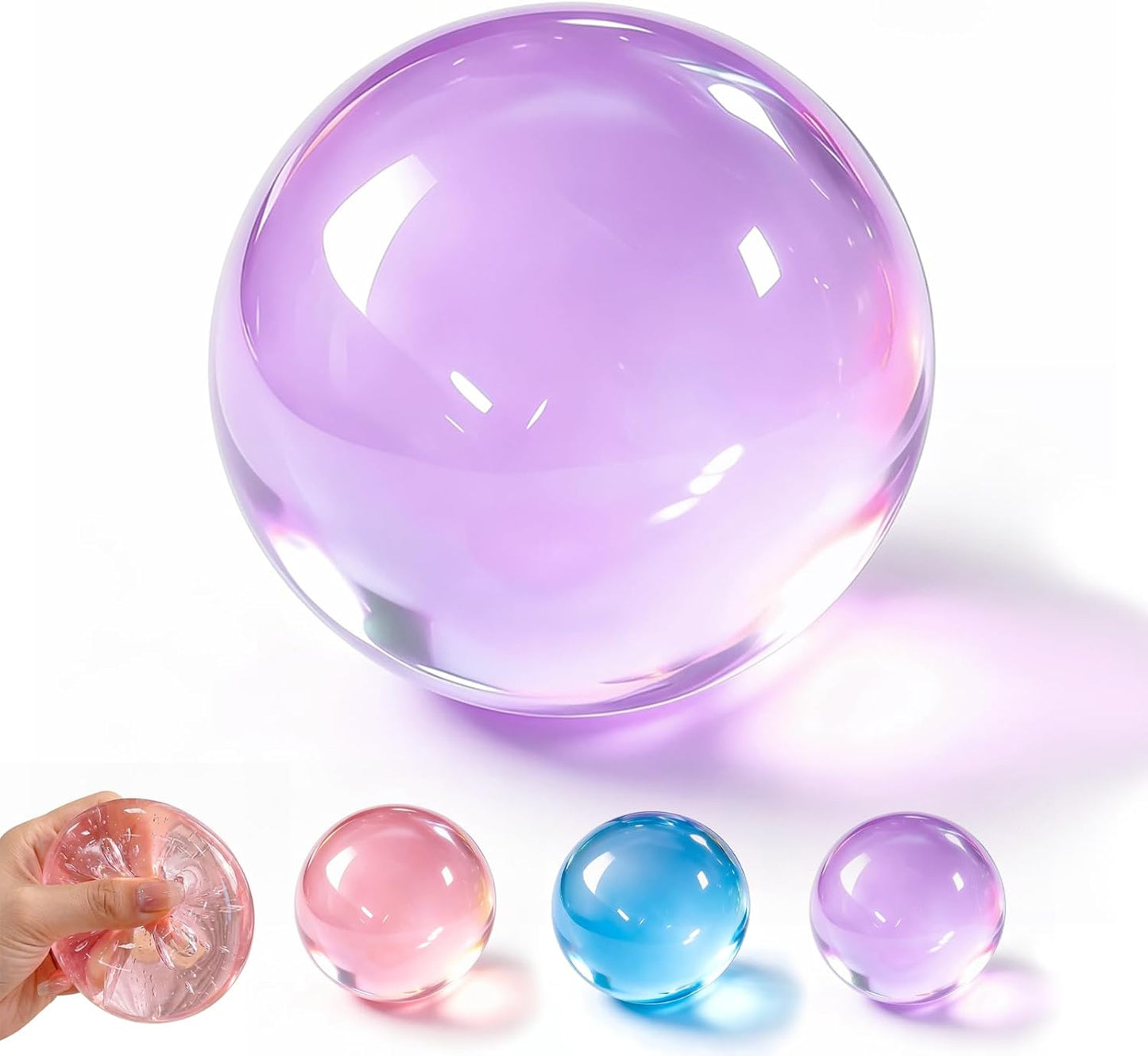 Coconut Oil Squishy for Stress Relief,Squishies Stress Balls for Adults Kid | Purple Slow Rising Squeeze Toys,Clear Jelly Texture,Soft Non-Sticky,Sensory Fidget Toys for Work Study Travel Relaxation