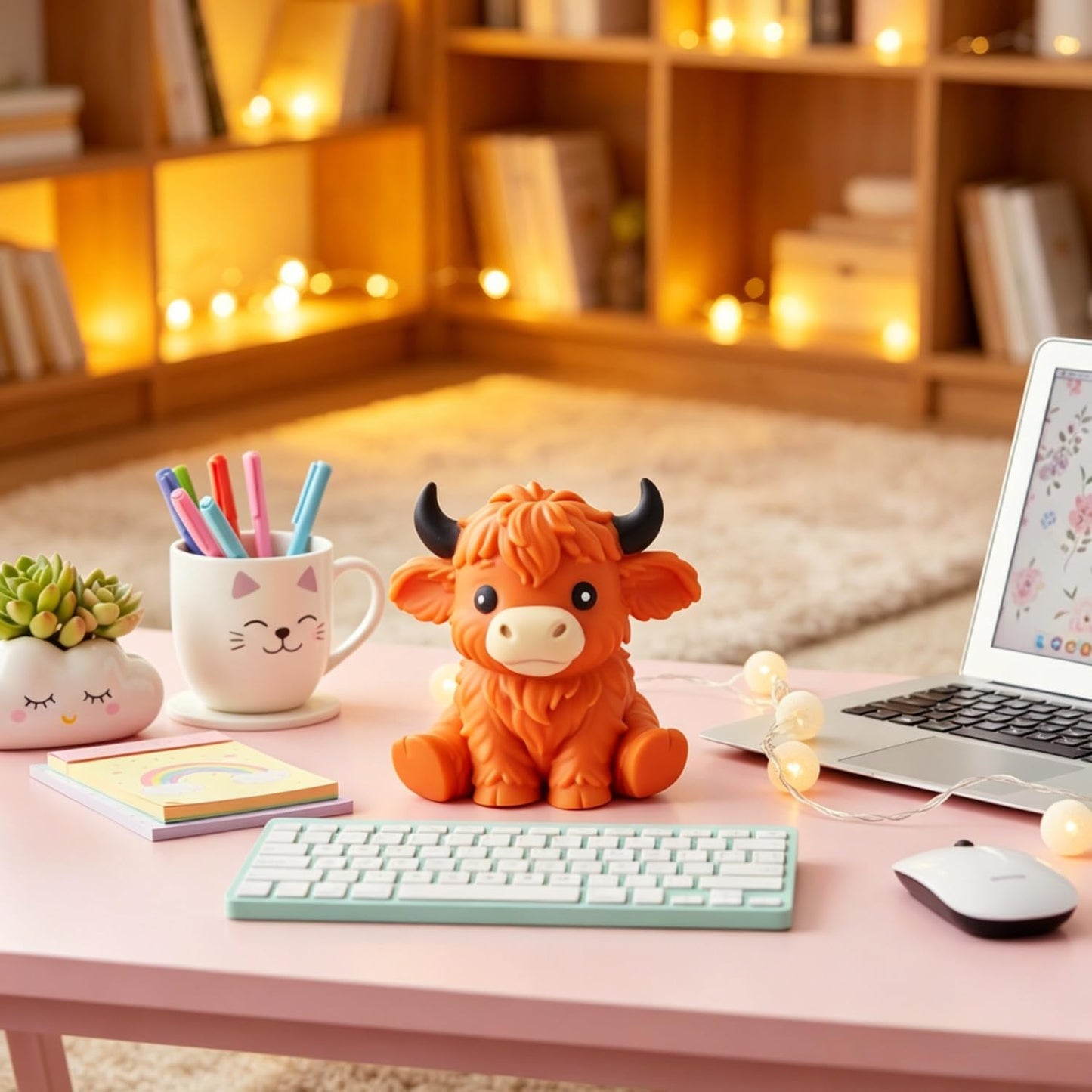 6In Giant Highland Cow Squishy, Jumbo Big Cute Highland Cow Squishies Stress Ball Soft Squishys Slow Rising Stress Ball for Anxiety Stress Party Favors